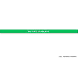 CRECIMIENTO URBANO




                     FUENTE: Arch. Patrimonio y Centro Histórico
 