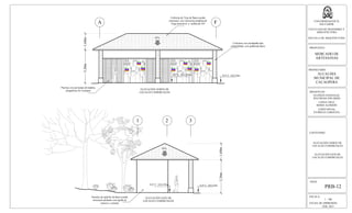 ESCALA:
1 : 100
FECHA DE IMPRESION:
FEB. 2013
HOJA:
PRB-12
UNIVERSIDAD DE EL
SALVADOR
FACULTAD DE INGENIERIA Y
ARQUITECTURA
ESCUELA DE ARQUITECTURA
PROPUESTA:
MERCADO DE
ARTESANIAS
PROPIETARIO:
ALCALDIA
MUNICIPAL DE
CACAOPERA
PRESENTAN:
GUZMÁN GONZALEZ,
WILFREDO EDUARDO
LOPEZ CRUZ,
BORIS ALFREDO
LOPEZ RIVAS,
PATRICIA CAROLINA
CONTENIDO:
ELEVACIÓN NORTE DE
LOCALES COMERCIALES
ELEVACIÓN ESTE DE
LOCALES COMERCIALES
A F
1 2 3
N.P.T.: 0.0-3.0mN.P.T.: 0.0-2.95m
N.P.T.: 0.0-3.0mN.P.T.: 0.0-2.95m
45%
45%
3,36m1,68m
3,36m1,68m
ELEVACIÓN NORTE DE
LOCALES COMERCIALES
ELEVACIÓN ESTE DE
LOCALES COMERCIALES
Paredes de ladrillo de barro cocido
artesanal adobado con repello al
interior y exterior
Cubierta de Teja de Barro cocido
artesanal, con estructura metálica de
Viga maconver y varillas de 3/8"
Columna con enchapado tipo
enladrillado, con galleta de barro
Puertas con persianas de madera,
plegadizas de 4 cuerpos
 