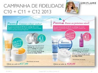 CAMPANHA DE FIDELIDADE
C10 + C11 + C12 2013
2013-08-12 Copyright ©2013 by Oriflame Cosmetics SA 21
 