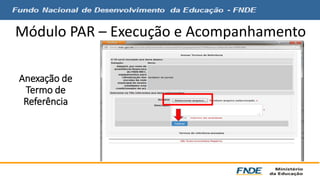 Módulo PAR – Execução e Acompanhamento 
Anexação de 
Termo de 
Referência 
 