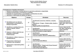 Plano in 29-21 - EMEI - Sugestão, PDF, Educação Especial