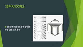 SEPARADORES:
Son módulos de unión
de cada plano
 