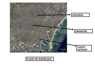 PLANO DE BARCELONA
ENSANCHE
CASCO
ANTIGUO
DIAGONAL
 