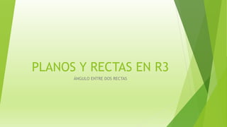 PLANOS Y RECTAS EN R3
ÁNGULO ENTRE DOS RECTAS
 