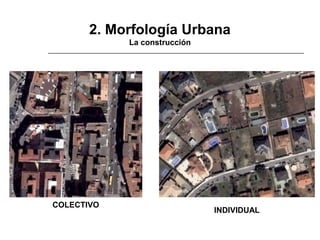 2. Morfología Urbana
La construcción
1. Tipo de edificios

COLECTIVO

INDIVIDUAL

 
