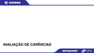 AVALIAÇÃO DE CARÊNCIAS
 