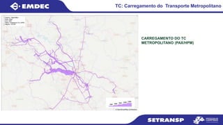 TC: Carregamento do Transporte Metropolitano
CARREGAMENTO DO TC
METROPOLITANO (PAX/HPM)
 