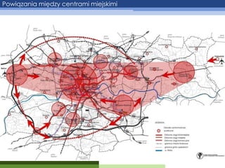 Powiązania między centrami miejskimi

 