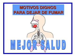 MOTIVOS DIGNOS
PARA DEJAR DE FUMAR
 