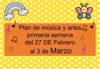 Plan de música y artes
primaria semana
del 27 DE Febrero
al 3 de Marzo
 