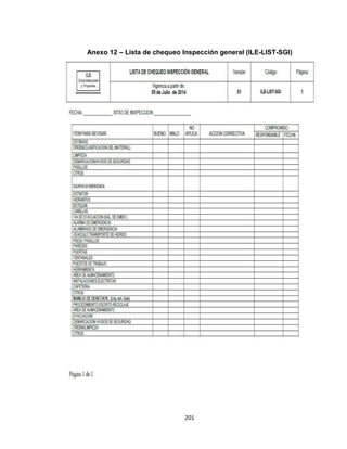 201
Anexo 12 – Lista de chequeo Inspección general (ILE-LIST-SGI)
 
