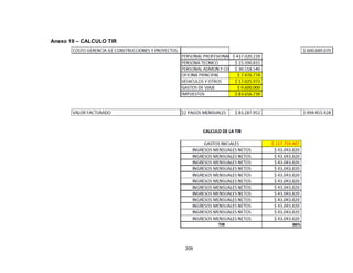 209
Anexo 19 – CALCULO TIR
 