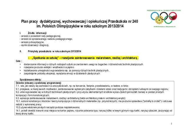 Wnioski Do Pracy Dydaktycznej Wychowawczej I Opiekuńczej Szkoły Plan pracy dydaktyczno-wychowawczej i opiekuńczej w roku szkolnym 20…
