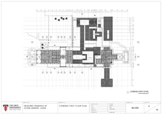 X6
S
X6
S
Y2
S
Y1
X8
S
X8
S
X5
S
X1
S
X7
S
X4
S
X3
S
X2
S
X5
S
X1
S
X7
S
X4
S
X3
S
X2
S
W6
W6
W7
W7 W7
W7 W8a
W8b
W8a
W8a W8a
W8a
W9
W10W11
D10
D11
D11
D12 D12
D12
D13
D13
D16
D14
D15
D17
D17
W9
W8a
D12
D10
D12
W8a
D9
BALCONY
FFL=+3.60 FFL=+3.57 12.9m x 4.8m
CHAMBER
6.5m x 3.3m
13.2m x 4.2m
FOYER
4.7m x 3.7m
BED ROOM
BED ROOM
7.6m x 3.0m BED ROOM
3.8m x 3.3m
RESTING ROOM
6.5m x 3.3m
FFL=+3.12
4.7m x 3.8m
15.7m x 6.3m
CORRIDOR
D15
C16
C17
C21
C22
C24
C21
C13
C22 C22
C24
C17
C14
C5
C5
C5
C5
C22
C22 C22
C23
C23
C11 C14
C12
C12
C47
C47 C47
C47
C16
C14
C14
C13
BALCONY
BALCONY
BED ROOM
7.6m x 3.0m
BED ROOM
4.7m x 3.8m
FOYER
4.7m x 3.7m
C11
S
C13
C14
C14
C13
W21
W21
W21
W21
W21 W21
W21
W21
W21
W21
W22 W22
W22
W21
W21
W21
W22
W19W19
W22
W21
W21
D33
D28 D28
C45
C45
C45
C45
C46
C46
C46 C46
C28
C28
C28
C28
C28
C28
C28
C28C28
C28
C28
C28
C28
C28C28
C28 C28 C28 C28 C28
C28C28
C28
C28
S
X9
S
X9
LANDING
FFL = +2.49
ASSEMBLY HALL
16m x 20m
FFL = +2.49
4.1m x 4.6m
INACCESSIBLE
INACCESSIBLE
INACCESSIBLE
S
Y1
D24
W9
W9
M2
M2
M1
ROOM
4.2m x 5.5m
ROOM
2.5m x 3m
ROOM
2.4m x 2.7m
W24
W23
W24W24
S
Y2
S
Y1
28
25
24
21
20
17
15
12
11
10
9
7
5
2
1
R T W X AA AD AE AF AGO Q S U V Y Z AB AC
3
4
6
8
13
14
16
18
19
22
23
26
27
29
30
31
A B C D E F G H I J K L M N P
36004900340049003600
36033899522938733558
4413445750822607
139075926
82863575
3642
35753575357562062234
396539753905
70866
4450 3955 3950 3950 3950 3950 3050 3050 1825 1600 1600 1825 3826 3650 5096 4110 5588 10640 5711 4924 5725
5376 3610 7325 3710 1755 3930 5459 64572797
2024 5857
94304
S
Y3
C44
C44
C44
C44
26.2.2015
1:200
19.1.2015
JUGRA TEAM
JUGRA TEAM
00 2 4 6 8 10M
COMBINED FIRST FLOOR
1
IBJ-004
4
74
 