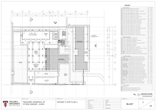 11
10
9
7
5
2
1
O Q S U V Y Z AB AC
3
4
6
8
M
82863575
3642
35753575357562062234
396539753905
31027
5376 23127 6457
5376 3610 7325 3710 39302797
5459
40419
S
X9
S
X9
1755
W14
W18 W18 W18 W18
W18
D18
D18
D23
D32
D18
D18
D18
D18
W13
c32
C36 C36
C36 C36
C36
C36
C36
C36
C36
C36 C36
C37 C37 C36
C37
C37 C37
C37
C37 C37
C37 C37
C36
C36
c36
c36
C38 C38
C38 C38
C38
C38
C38
C39
C38
C40
C40
C40
C40
C39
c38
C38
C38
C38
C39
C39
C42 C42 C42 C42 C42
c43c43
C43 C43
C43 C43
C43 C43
C44
C44
C44
C44
C44
INACCESSIBLE
INACCESSIBLE
MANHOLE
MANHOLE
MANHOLE
MANHOLE
WALKWAY
FFL = +0.10
CENTER COURT
FFL = +0.16
COURT
FFL = +0.24
CORRIDOR
FFL = +0.13
KITCHEN
4.3m x 14m
10m x 3.3m
TOILET
2.7m x 3.5m
CARPARK
22m x 16m
WATER
FEATURE
TURFING
20m x 6.9m
TURFING
13m x 28m
FFL = -0.13
PRISON
2.5m x 2.0m
PRISON
2.5m x 2.0m
MANHOLE
D30
D33 D33 D33 D33 D33
D30
TURFING
2.8m x 12.2m
PLATFORM
3.5m x 12m
13
c32
26.2.2015
1:100
19.1.2015
JUGRA TEAM
JUGRA TEAM
LEGEND
IBJ-007
7
74
GROUND FLOOR
C 00 1 2 3 4 5M
 