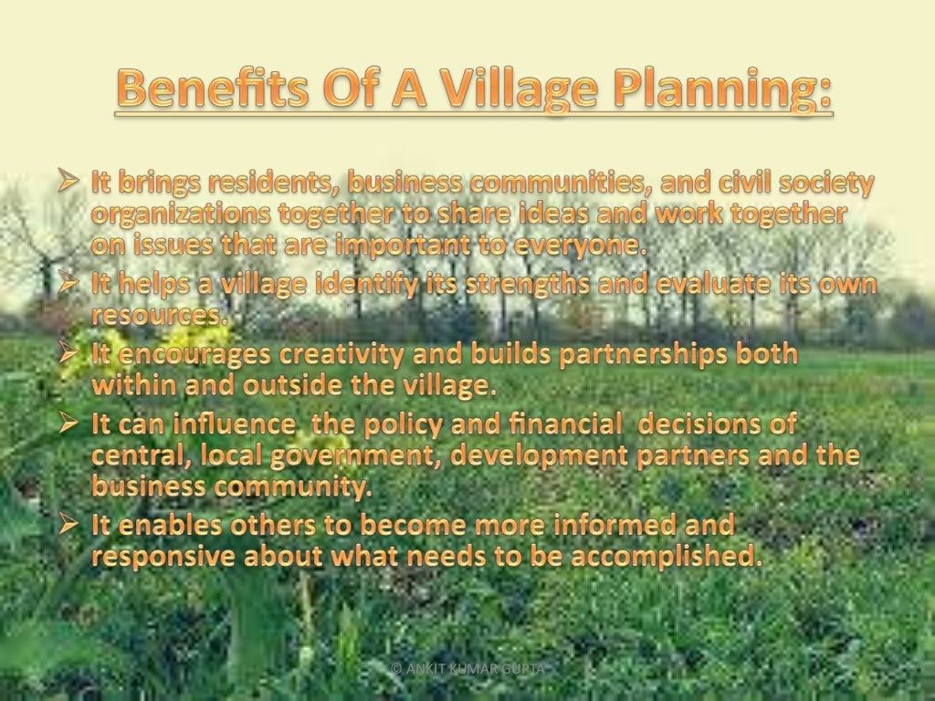 Plans for the development of villages.