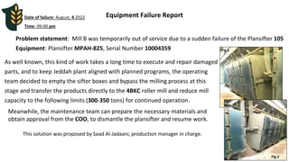 Comprehensive Failure and Repair Report of Plansifter | PDF