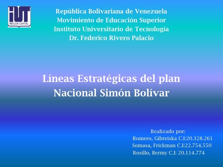 Plan simon bolivar