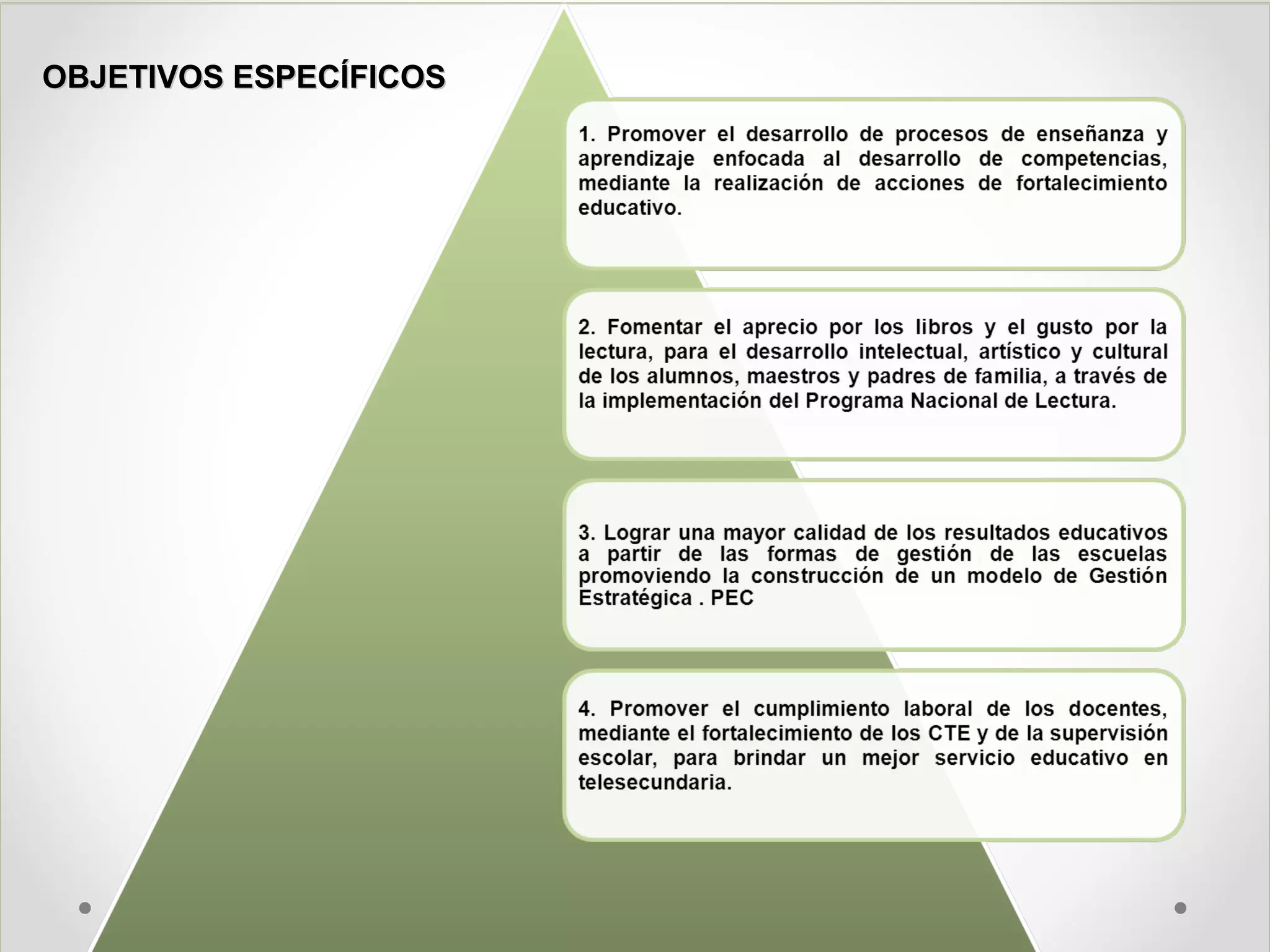 OBJETIVOS ESPECÍFICOSOBJETIVOS ESPECÍFICOS
 