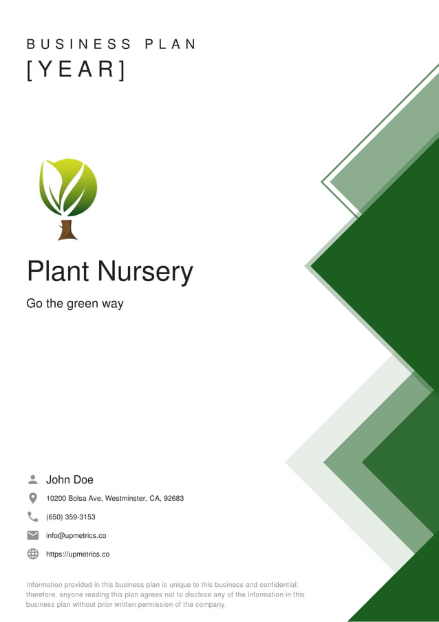 Plant Nursery Business Plan Example