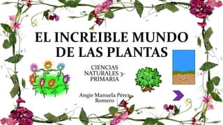 EL INCREIBLE MUNDO
DE LAS PLANTAS
CIENCIAS
NATURALES 3-
PRIMARIA
Angie Manuela Pérez
Romero
 