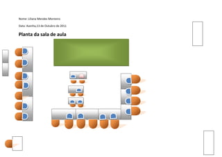 Nome: Liliana Mendes Monteiro

Data: Azenha,13 de Outubro de 2011

Planta da sala de aula
 