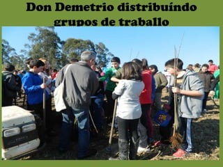 Don Demetrio distribuíndo
    grupos de traballo
 