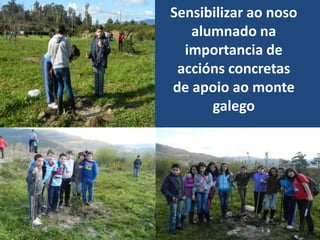 Sensibilizar ao noso
   alumnado na
  importancia de
 accións concretas
de apoio ao monte
      galego
 