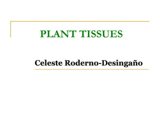 PLANT TISSUES Celeste Roderno-Desingaño 