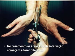 No casamento as áreas fora da interseção começam a fazer diferença.