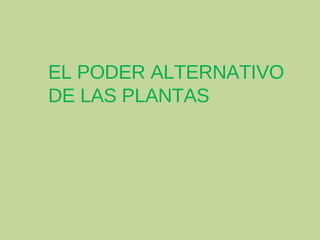 EL PODER ALTERNATIVO DE LAS PLANTAS 