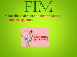 FIM• Trabalho realizado por: Beatriz Santos e
Carolina Figueiras.
 