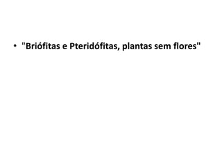 • "Briófitas e Pteridófitas, plantas sem flores"
 