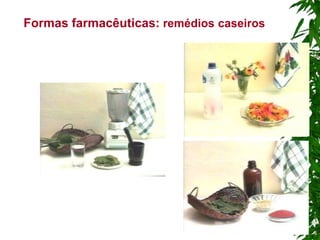 Formas farmacêuticas: remédios caseiros
 