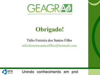 Unindo conhecimento em prol
Túlio Ferreira dos Santos Filho
tulioferreirasantosfilho@hotmail.com
Obrigado!
 