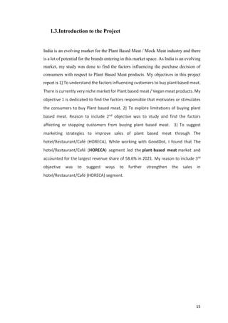 CONSUMER BEHAVIOUR TOWARDS PLANT BASED MEAT IN INDIA | PDF