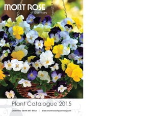 MONT ROSE 
of Guernsey 
Plant Catalogue 2015 
Orderline: 0844 847 9452 | www.montroseofguernsey.com 
 