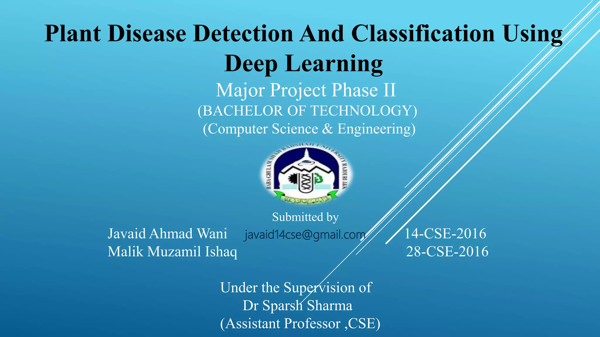 Plant Disease Detection Using Deep Learning | PPT