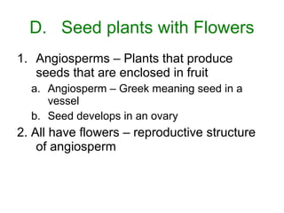 Plant divisions gymnosperms and angiosperms | PPT