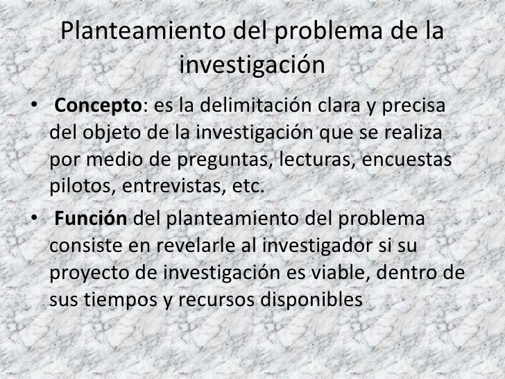 Planteamiento del problema