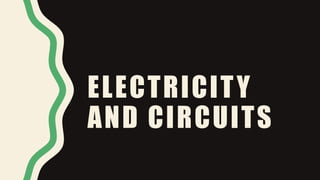 ELECTRICITY
AND CIRCUITS
 