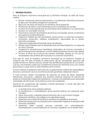 PLAN TERRITORIAL DE DESARROLLO INTEGRAL AJUSTADO P.T.D.I. 2016 2020 G.A ...