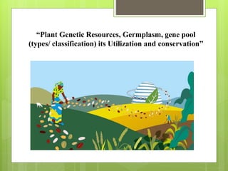 “Plant Genetic Resources, Germplasm, gene pool
(types/ classification) its Utilization and conservation”
 