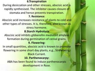 Plant hormones-Abscisic acid & Ethylene | PPTX