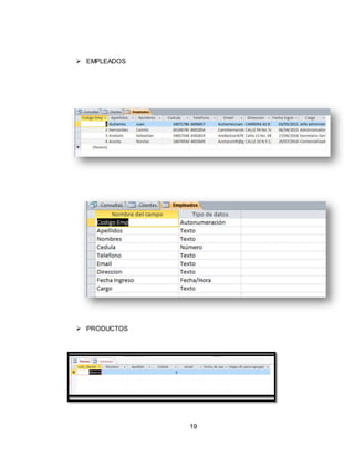 19
 EMPLEADOS
 PRODUCTOS
 