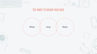 Use charts to explain your ideas
Gray
White Black
12
 