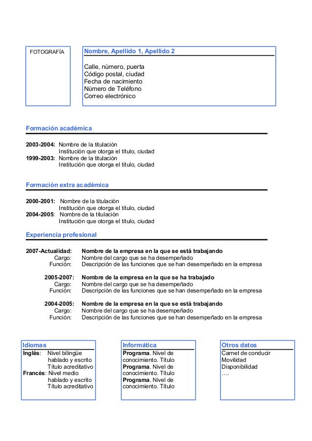 Plantilla Curriculum Vitae Gratis Moderna