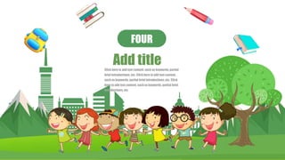 FOUR
Add title
Click here to add text content, such as keywords,partial
brief introductions, etc. Click here to add text content,
such as keywords, partial brief introductions, etc. Click
here to add text content, such as keywords, partial brief
introductions, etc.
 