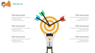THANK YOU
Insert the Subtitle of Your Presentation
This part of the content as a text layout
placeholder display
（Suggested theme fonts）
Title text preset
This part of the content as a text layout
placeholder display
（Suggested theme fonts）
Title text preset
This part of the content as a text layout
placeholder display
（Suggested theme fonts）
Title text preset
This part of the content as a text layout
placeholder display
（Suggested theme fonts）
Title text preset
This part of the content as a text layout
placeholder display
（Suggested theme fonts）
Title text preset
This part of the content as a text layout
placeholder display
（Suggested theme fonts）
Title text preset
Add title text
 