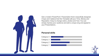 Get a modern PowerPoint Presentation that is beautifully designed.
I hope and I believe that this Template will your Time, Money and
Reputation. Easy to change colors, photos and Text. You can
simply impress your audience and add a unique zing and appeal to
your Presentations..
Personal skills
Category 1
Category 2
Category 3
Category 4
 